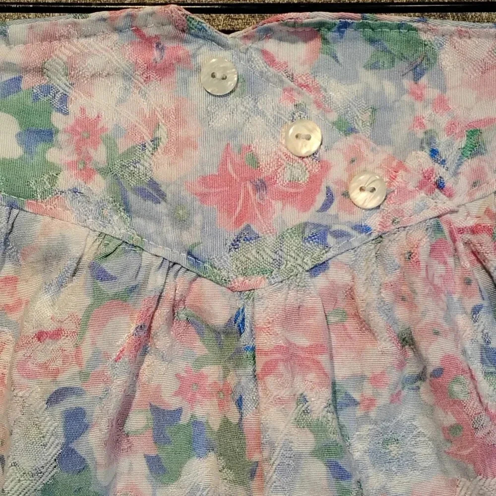 Sugar Kaine 2 pc Cullottes & Top Embroidered Floral Pink/Blue/White in Size 12 - Picture 10 of 15